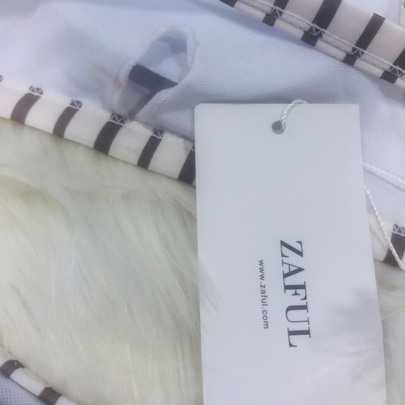 Zaful Brown Striped High Rise Bikini Size XXL - Picture 4 of 9